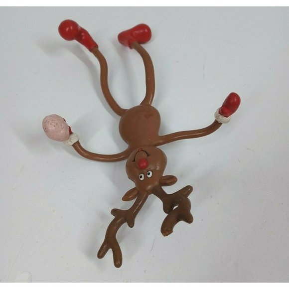 Vintage Russ 7.25" Bendable Reindeer with Ice Cream Cone & Red Shoes & Mittens - Picture 3 of 6